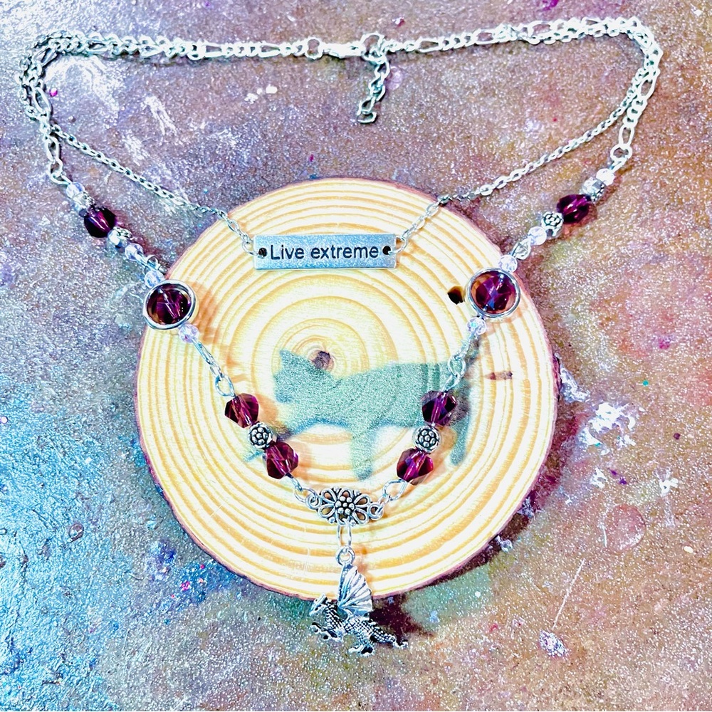 Layered Crystal Dragon Necklace